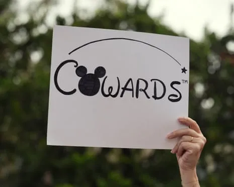 Scores Protest In Front Of Disney HQ Concerning ‘Authoritarian’ Kimmel Cancellation